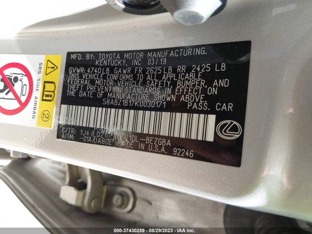 2019 Lexus ES, VIN: 58ABZ1B17KU030171