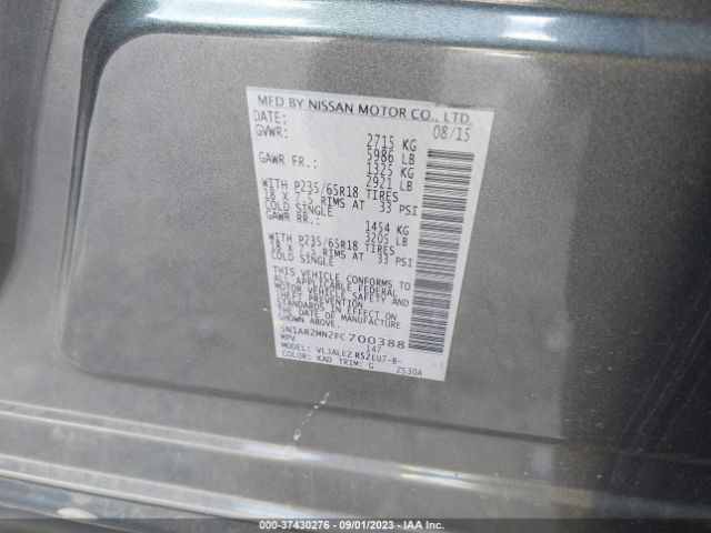 5N1AR2MN2FC700388 Nissan Pathfinder Sv