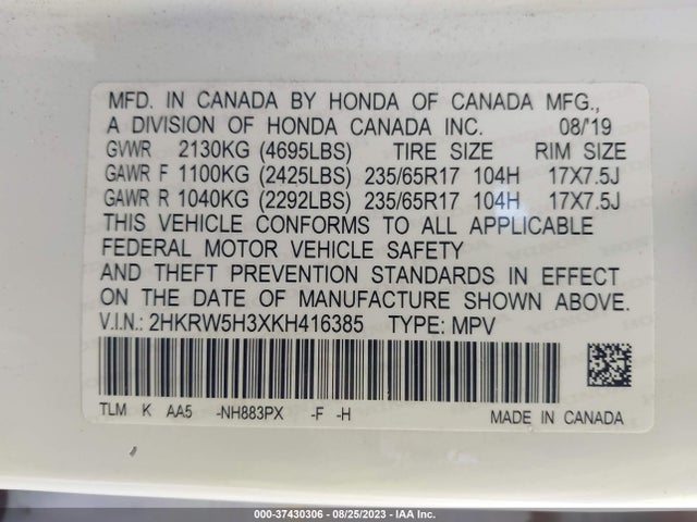 Honda CR-V LX 2019 2HKRW5H3XKH416385 Image 9