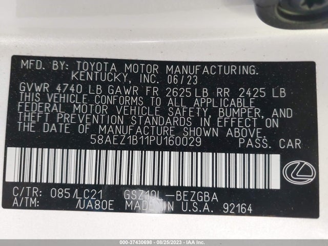 2023 Lexus ES, VIN: 58AEZ1B11PU160029
