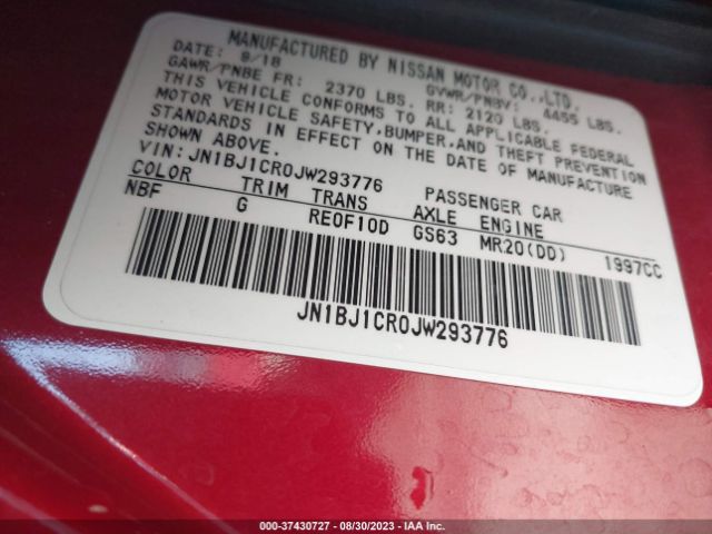 JN1BJ1CR0JW293776 Nissan Rogue Sport Sv