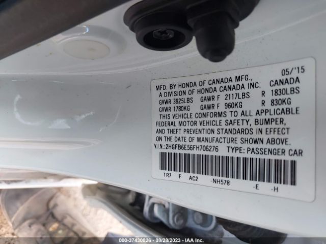 2HGFB6E56FH706276 Honda Civic Sedan Si