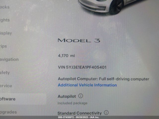 5YJ3E1EA1PF405401 Tesla MODEL 3