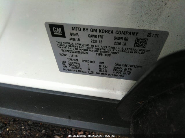 Chevrolet Trailblazer Rs 2022 KL79MUSL3NB014509 Image 9