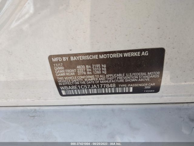 WBA8E1C57JA177848 BMW 3 Series 330e Iperformance