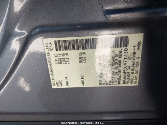 1N4AA5AP5EC471230 Nissan Maxima 3.5 Sv