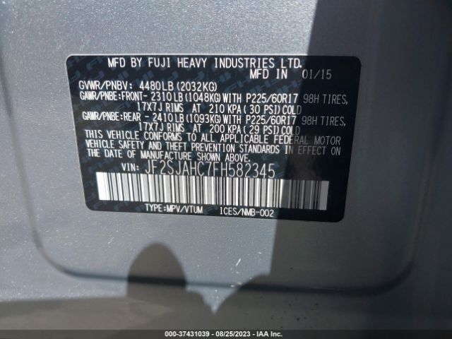 JF2SJAHC7FH582345 Subaru Forester 2.5i Limited