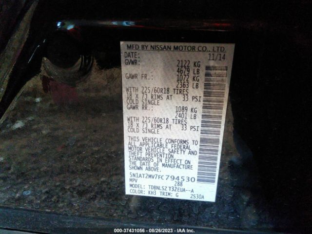 5N1AT2MV7FC794530 Nissan Rogue Sl