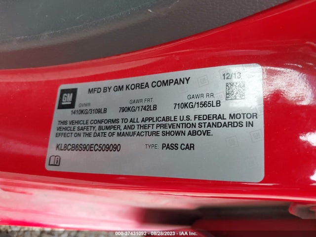 Chevrolet SPARK LS 2014 KL8CB6S90EC509090 Image 9