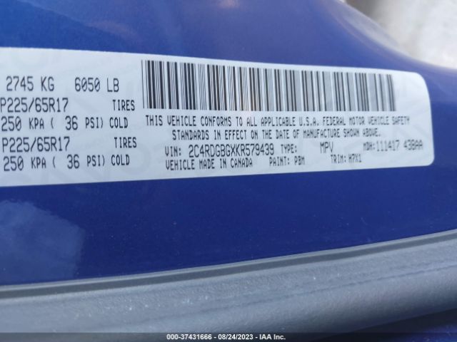 2C4RDGBGXKR579439 Dodge Grand Caravan Se