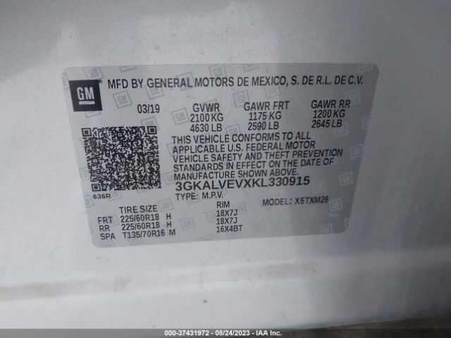 3GKALVEVXKL330915 GMC Terrain Slt