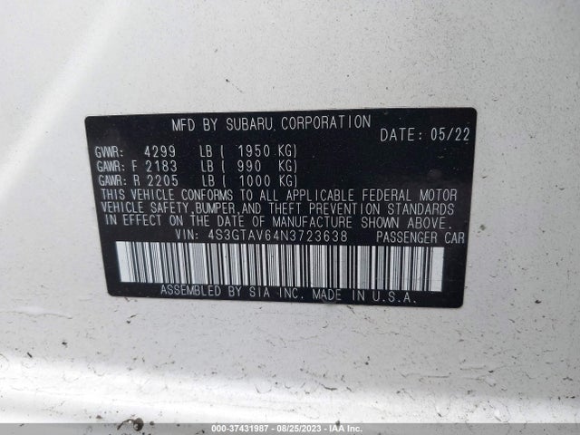 4S3GTAV64N3723638 Subaru Impreza Premium