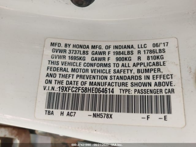 19XFC2F58HE064614 Honda Civic Sedan Lx