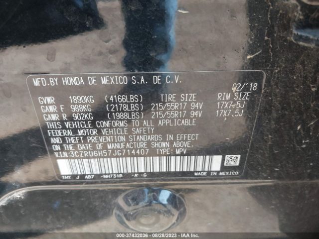 3CZRU6H57JG714407 Honda HR-V EX