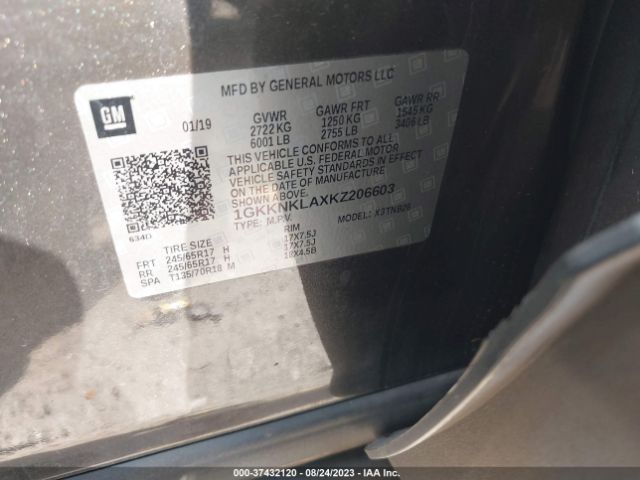 1GKKNKLAXKZ206603 GMC ACADIA SLE