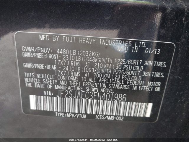 JF2SJAEC3EH401986 Subaru Forester 2.5i Premium