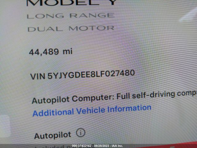 5YJYGDEE8LF027480 Tesla Model Y Long Range