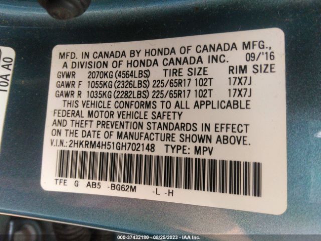 2HKRM4H51GH702148 Honda CR-V EX
