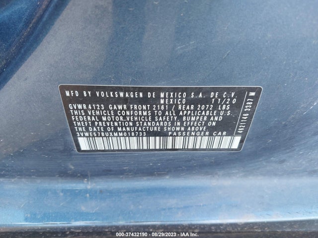 Volkswagen Jetta 1.4t Sel 2021 3VWE57BUXMM018733 Image 9
