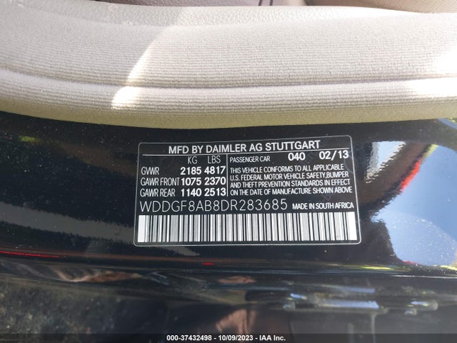 37432498 :رقم المزاد ، WDDGF8AB8DR283685 vin ، 2013 Mercedes-benz C 300 Sport 4matic/luxury 4matic مزاد بيع