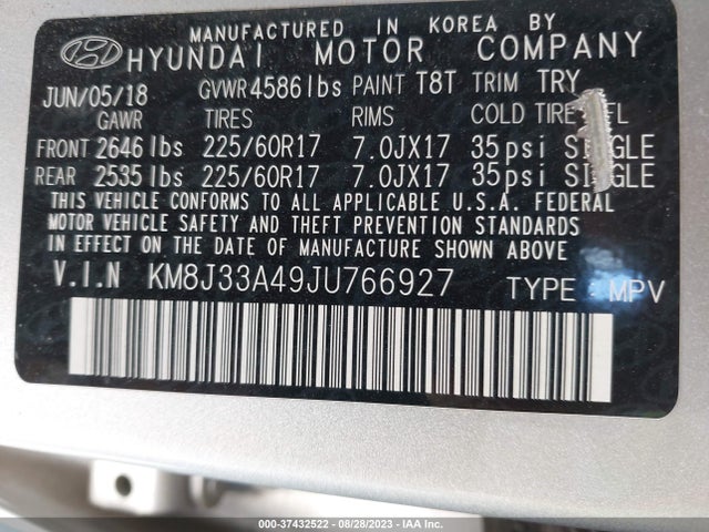 Hyundai Tucson Sel Plus 2018 KM8J33A49JU766927 Image 14