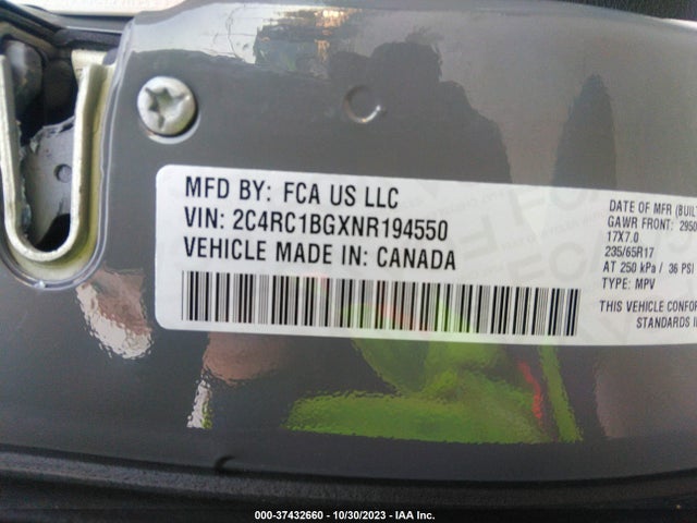 Chrysler Pacifica Touring L 2022 2C4RC1BGXNR194550 Image 9