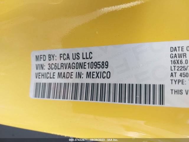 2022 Ram Promaster, VIN: 3C6LRVAG0NE109589