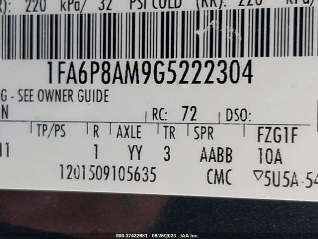 1FA6P8AM9G5222304 Ford Mustang V6