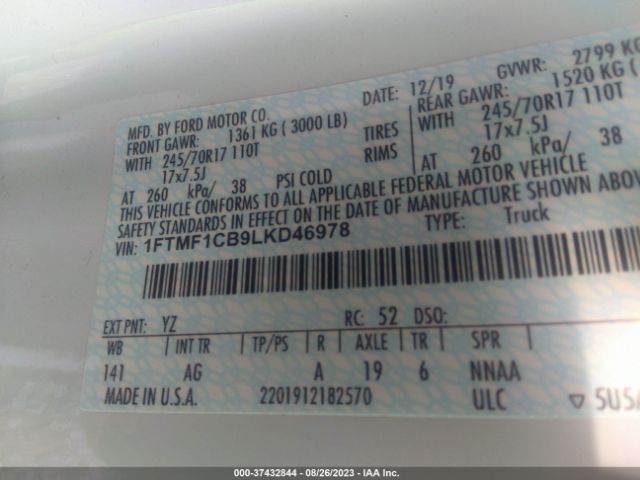 1FTMF1CB9LKD46978 Ford F-150 Xl/xlt