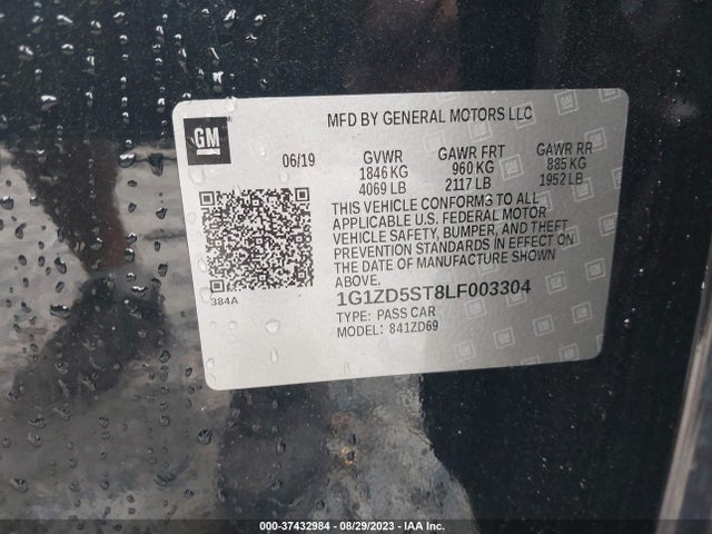 Chevrolet MALIBU LT 2020 1G1ZD5ST8LF003304 Image 9