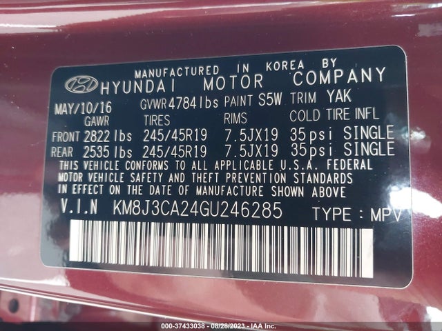 Hyundai Tucson Sport 2016 KM8J3CA24GU246285 Image 15