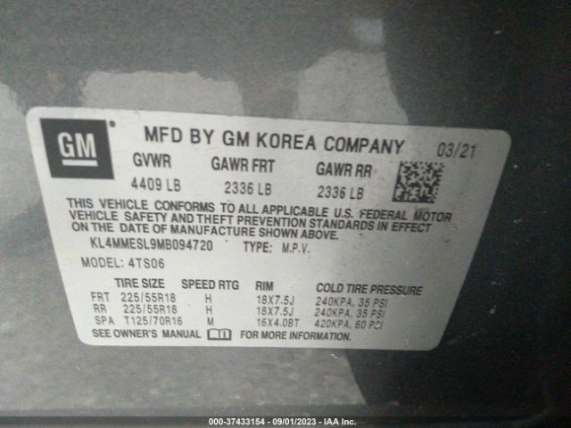 KL4MMESL9MB094720 Buick Encore Gx Select