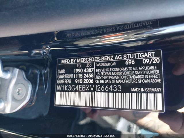 W1K3G4EBXMJ266433 Mercedes-Benz A-class A 220