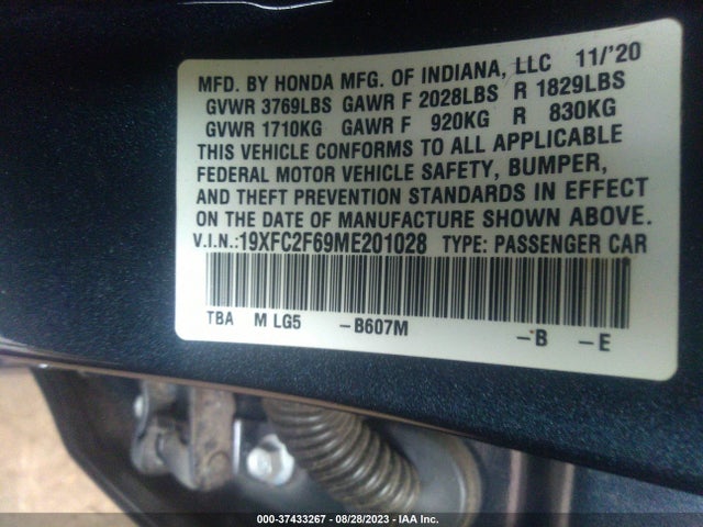 Honda Civic Lx 2021 19XFC2F69ME201028 Image 9