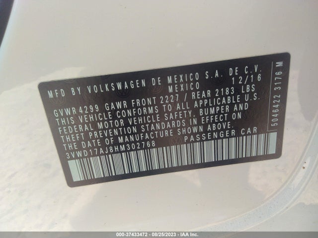 3VWD17AJ8HM302768 Volkswagen Jetta 1.8t Sport