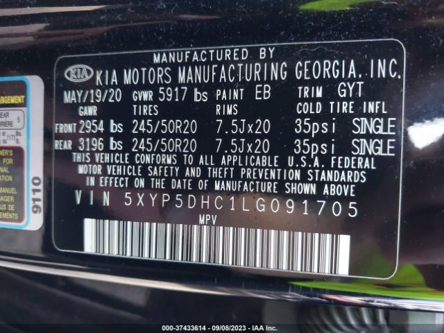 5XYP5DHC1LG091705 KIA Telluride Sx