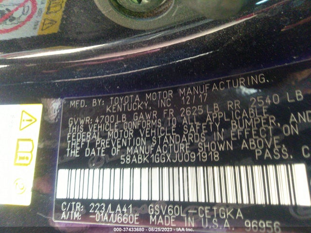 58ABK1GGXJU091918 Lexus Es Es 350