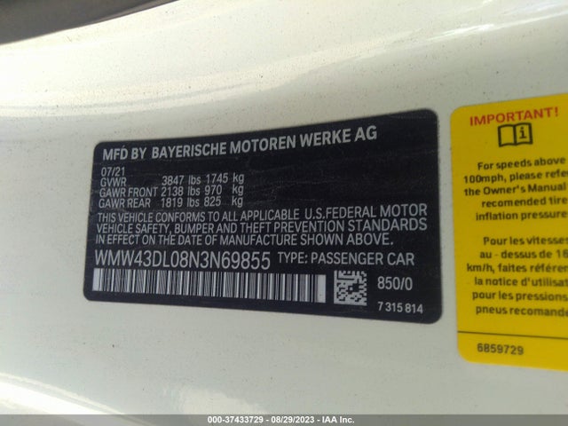 2022 Mini Roadster, VIN: WMW43DL08N3N69855