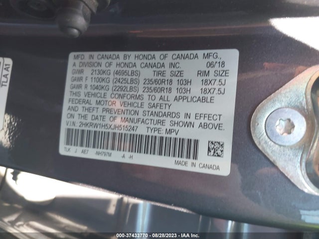 Honda CR-V EX 2018 2HKRW1H5XJH515247 Image 16