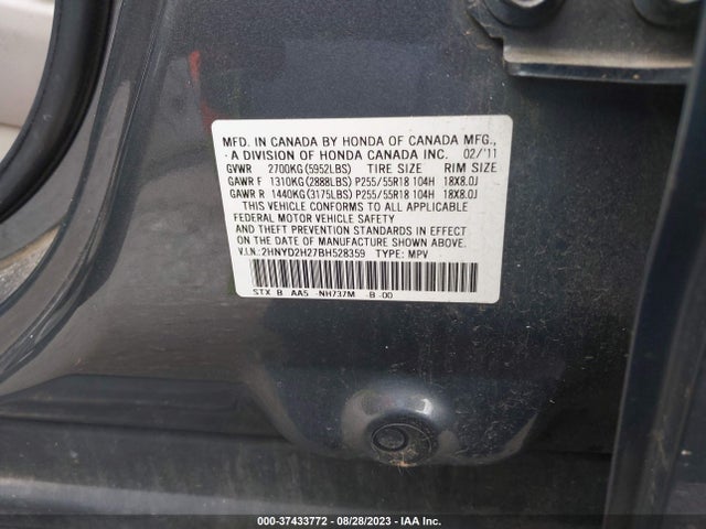 Продаж на аукціоні авто 2011 Acura Mdx, vin: 2HNYD2H27BH528359, номер лоту: 37433772