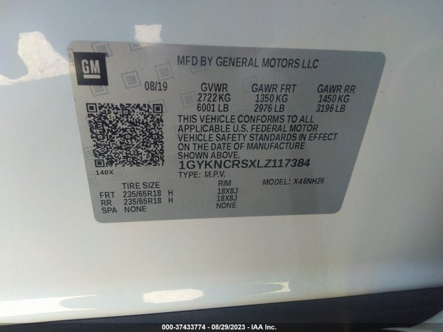 1GYKNCRSXLZ117384 Cadillac Xt5 Premium Luxury Fwd