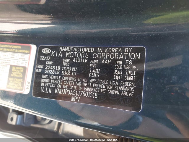 KIA SOUL + 2018 KNDJP3A51J7601518 Image 14