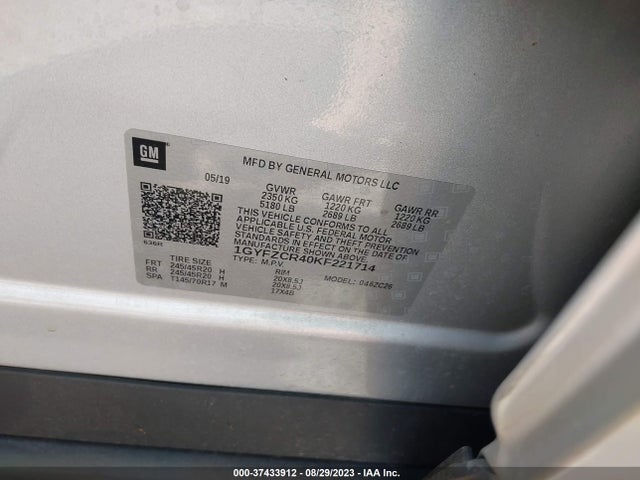 1GYFZCR40KF221714 Cadillac Xt4 Fwd Premium Luxury