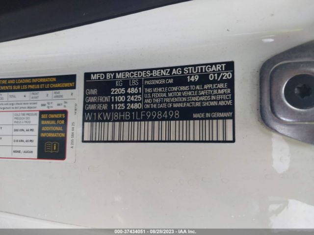 W1KWJ8HB1LF998498 Mercedes-Benz C-class Amg C 63 S
