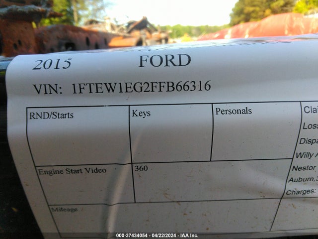 Ford F-150 Lariat 2015 1FTEW1EG2FFB66316 Image 9
