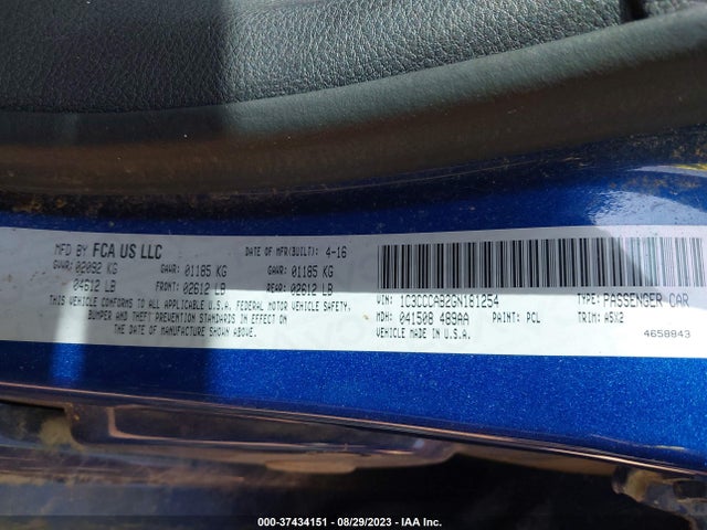 1C3CCCAB2GN181254 Chrysler 200 Limited