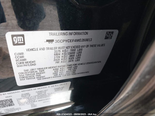 Chevrolet Silverado 1500 Custom Trail Boss 2021 3GCPYCEF4MG359813 Image 9