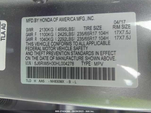 5J6RW5H30HL004278 Honda CR-V LX
