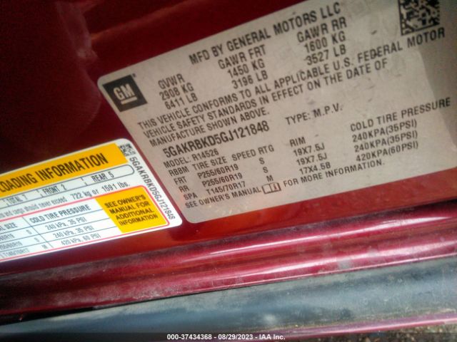 5GAKRBKD5GJ121848 Buick Enclave Leather
