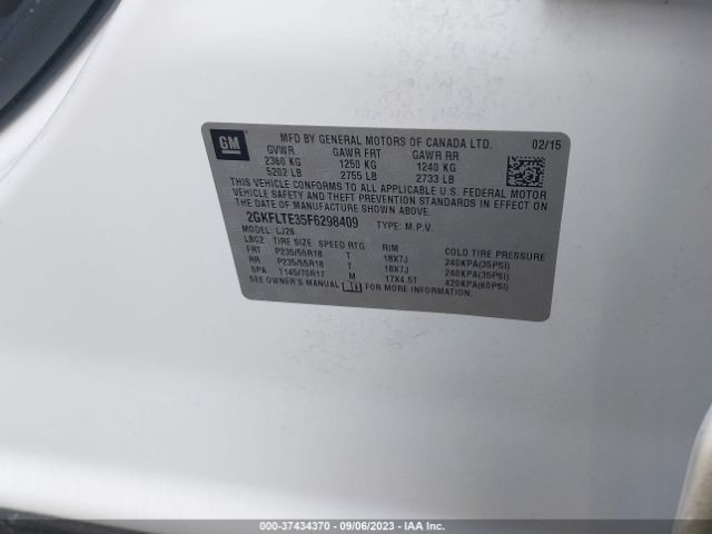 2GKFLTE35F6298409 GMC Terrain Slt